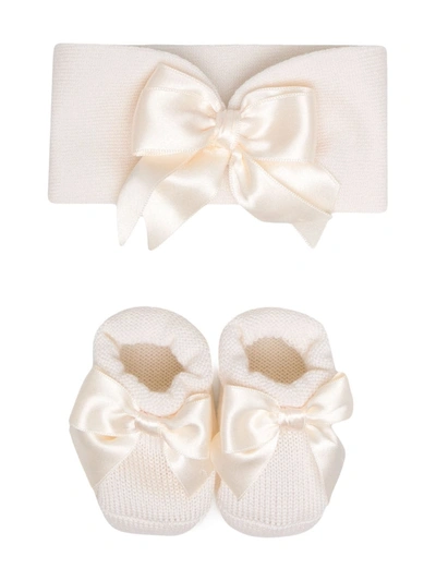 La Perla Babies' Bow-detail Knitted Set In Neutrals