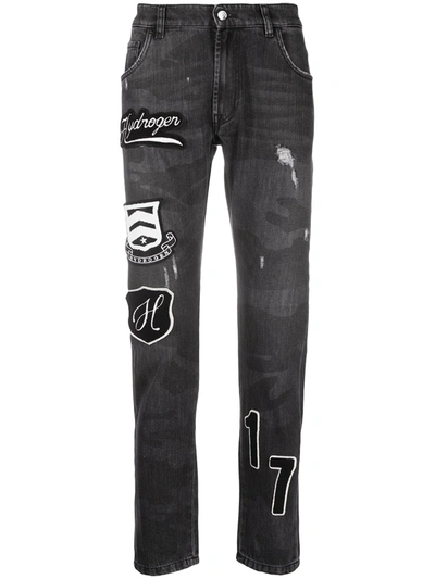 Hydrogen Multi Patches Jeans In Black