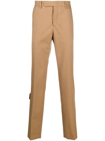 Msgm Straight-leg Tailored Trousers In Brown