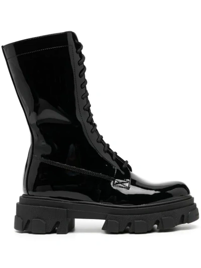 Chiara Ferragni Mid-calf Military Boots In Black