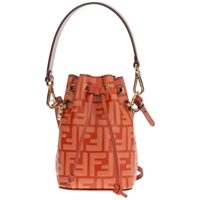 Fendi Women's Handbag Shopping Bag Purse In In Pelle Mon Tresor In Orange