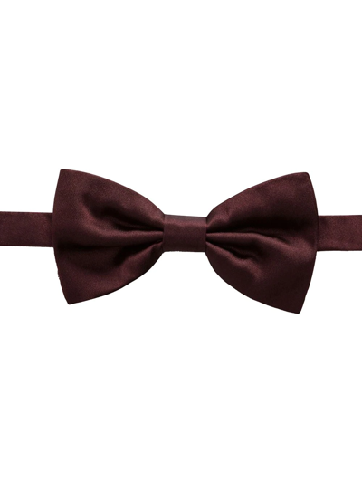 Dolce & Gabbana Silk-satin Bow Tie In Burgundy