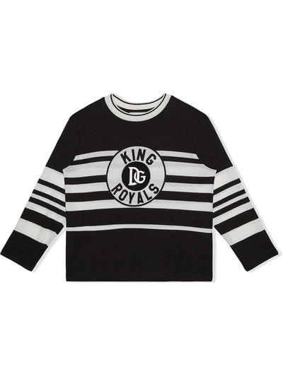 Dolce & Gabbana Kids' Royals Sweatshirt In Black