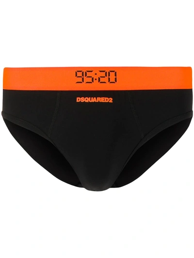 Dsquared2 95:20 Logo Briefs In Black