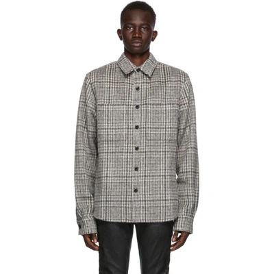 Faith Connexion Ssense Exclusive Grey Wool & Mohair Checkered Shirt In 050 L Grey
