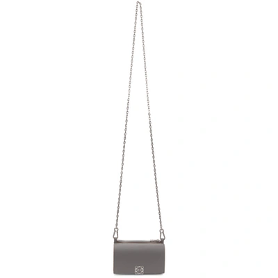 Loewe Grey Anagram Chain Wallet Bag In 1615 Smoke