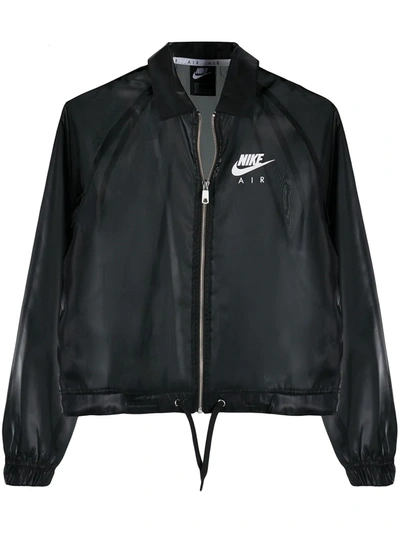 Nike Logo Print Sports Jacket In Black