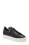 Agl Attilio Giusti Leombruni Double Zip Sneaker In Black Leather