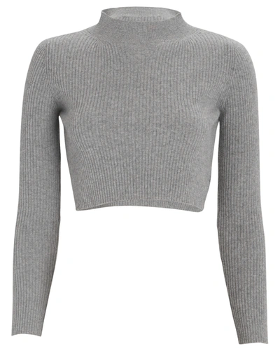 Andamane Enny Cropped Wool-cashmere Sweater In Grey