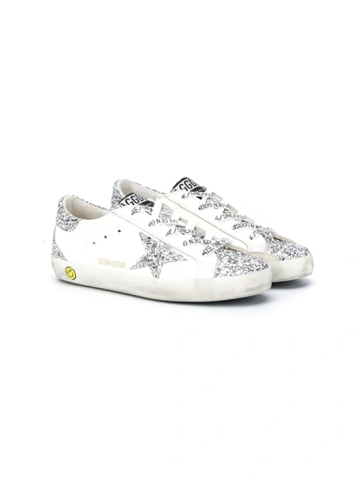 Golden Goose Deluxe Brand Unisex Super-star Glitter Low Top Sneakers - Toddler, Little Kid In White