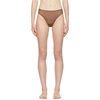 Skims Brown Powermesh Foundations High-cut Bikini Briefs In Jasper