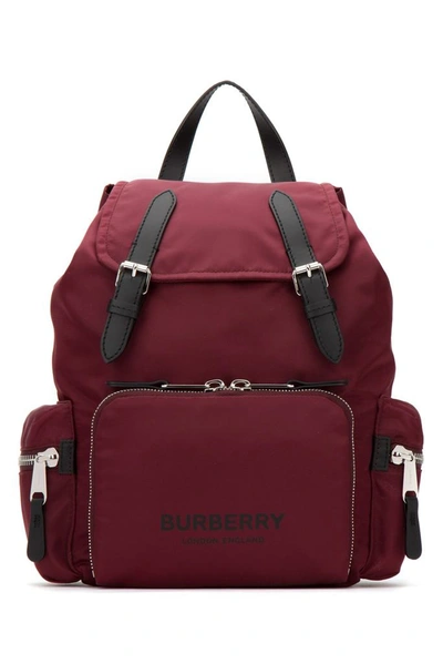 Burberry Logo Medium Backpack In Red