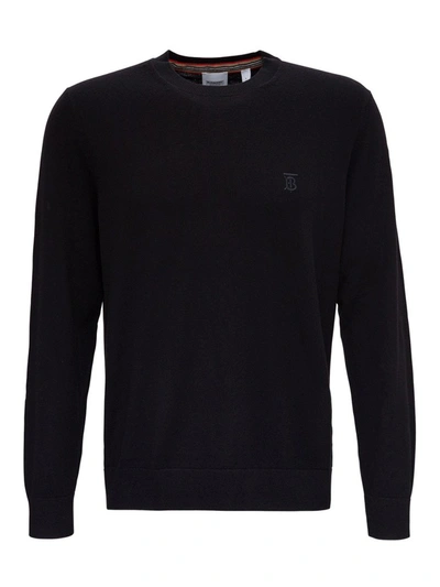 Burberry Monogram Embroidered Sweater In Black