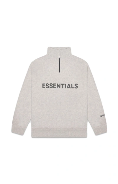 Pre-owned Fear Of God  Essentials Half Zip Pullover Sweater Heather Oatmeal