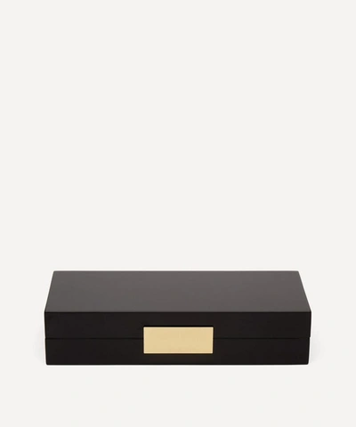 Addison Ross Black Lacquer Box In Black And Gold