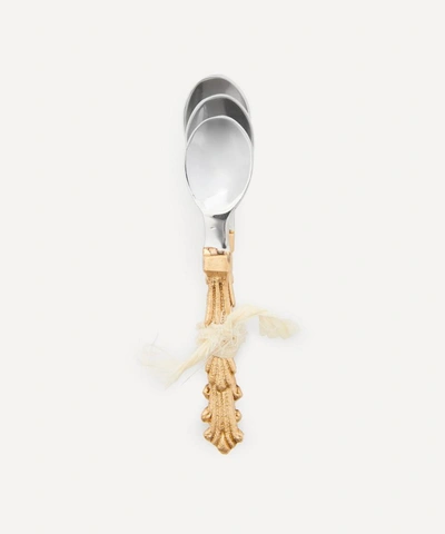Doing Goods Treasure Condiment Spoon Set Of Three In Gold