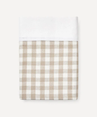 Rebecca Udall Gingham Linen Tablecloth In Brown