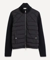 Moncler Panelled Wool-blend And Quilted Shell Down Jacket In Navy