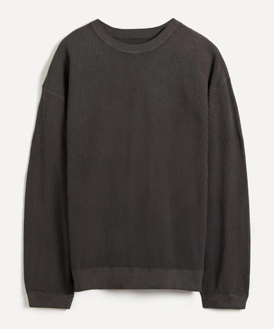 Kapital Waffle Big Cotton Sweater In Navy | ModeSens