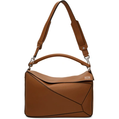 Loewe Puzzle Large Leather Shoulder Bag In 2530 Tan