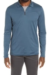 Robert Barakett Georgia Long Sleeve Zip Polo In Orion Blue