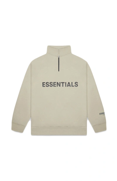 Pre-owned Fear Of God  Essentials Half Zip Puilover Sweater Moss