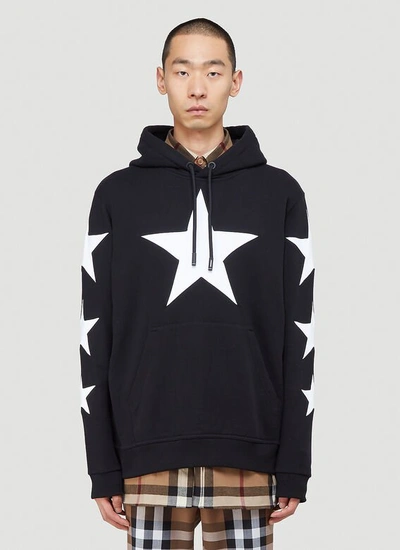 Burberry Star Motif Hooded Sweatshirt In Black