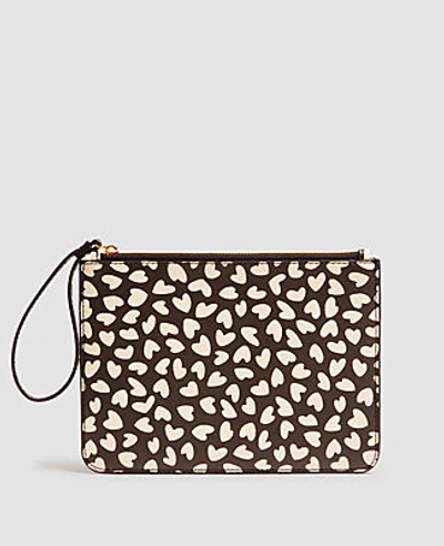 Ann Taylor Heart Wristlet In Black Multi