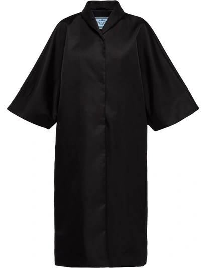 Prada Re-nylon Oversized Water-resistant Coat In Black