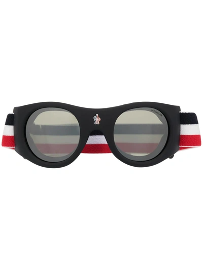 Moncler Round Goggle Sunglasses In Red