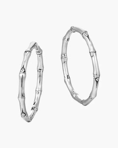 John Hardy Bamboo Medium Hoop Earrings | Sterling Silver In Silver-tone