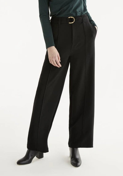 Paisie Wide Leg Trousers With Belt In Black