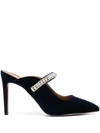 Kurt Geiger Women's Duke Embellished High Heel Mules In Blue