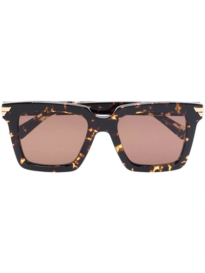Bottega Veneta Brown Oversized Square Sunglasses