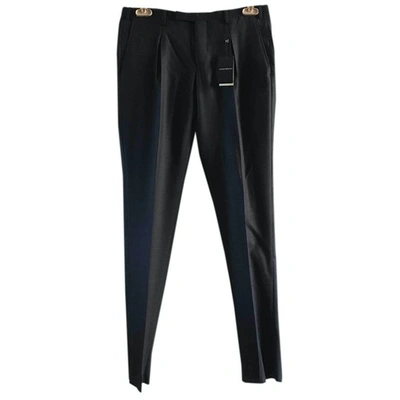 Pre-owned Emporio Armani Blue Wool Trousers