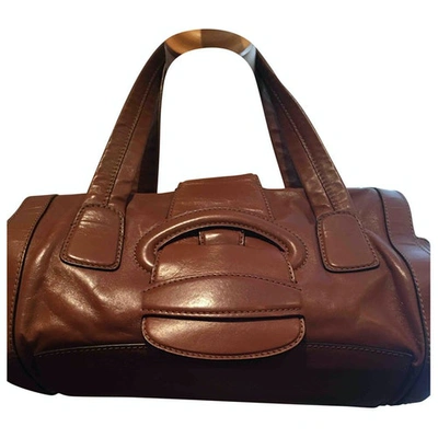 Pre-owned Sergio Rossi Leather Handbag In Camel