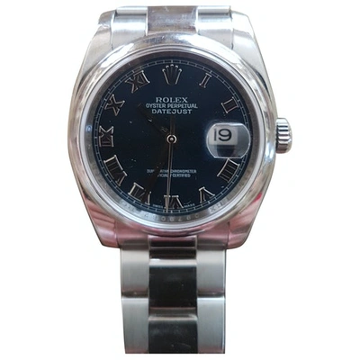 Pre-owned Rolex Datejust 31mm Watch In Blue