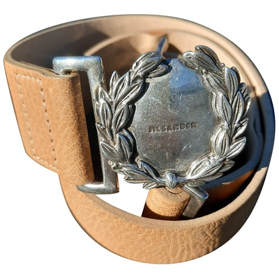 Pre-owned Jil Sander Leather Belt In Beige