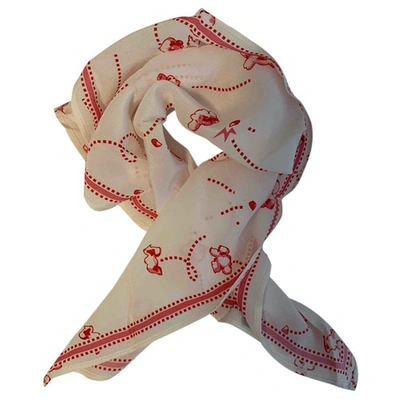 Pre-owned Rockins White Silk Scarf