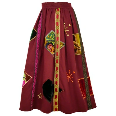 Pre-owned Christian Lacroix Burgundy Wool Skirt
