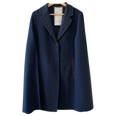 Pre-owned Bazar Deluxe Wool Coat In Blue