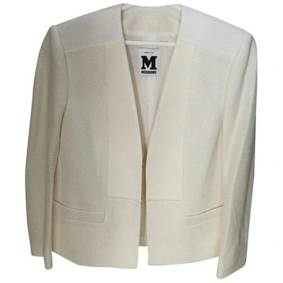 Pre-owned M Missoni Linen Blazer In White