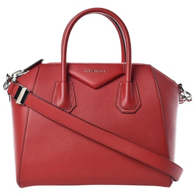 Pre-owned Givenchy Antigona Leather Tote In Red