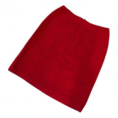 Pre-owned Harrods Wool Skirt Suit In Red