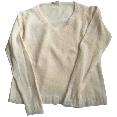 Pre-owned Miu Miu Ecru Wool Knitwear
