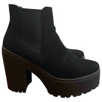 Pre-owned Topshop Ankle Boots In Black