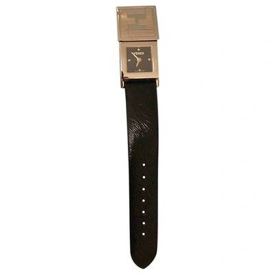 Pre-owned Fendi Black Steel Watch