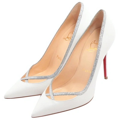 Pre-owned Christian Louboutin White Leather Heels