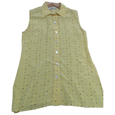 Pre-owned Valentino Yellow Silk  Top