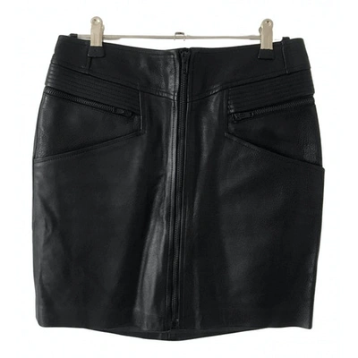 Pre-owned A.l.c Black Leather Skirt